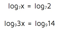 Solving equations with logarithms on both sides.