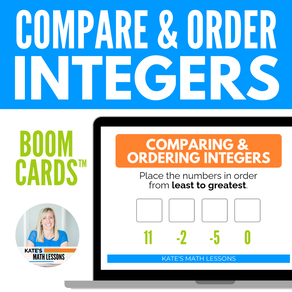 Comparing and Ordering Integers Activity - Digital Boom Cards for math students