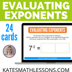 Evaluating Exponents Boom Cards - digital activity great for distance learning!