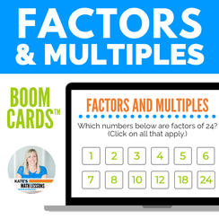 Factors and Multiples Boom Cards - digital task card activity