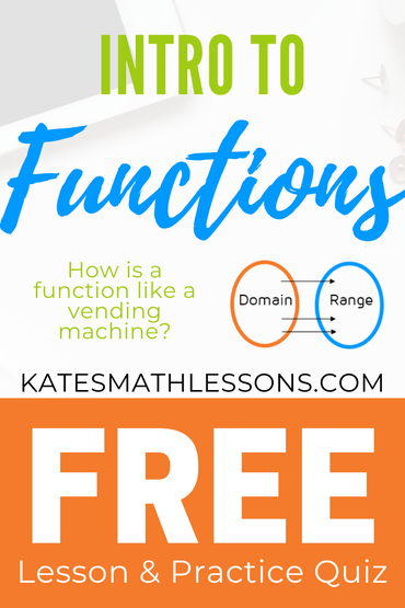 Free algebra lesson: Intro to Functions, Domain, and Range
