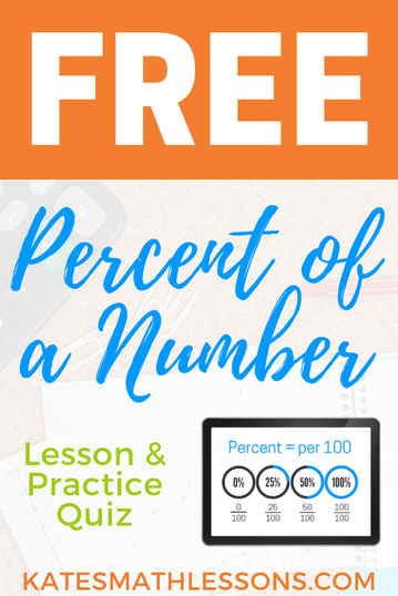 Free Math Lesson: Finding the percent of a number using proportions or decimals.