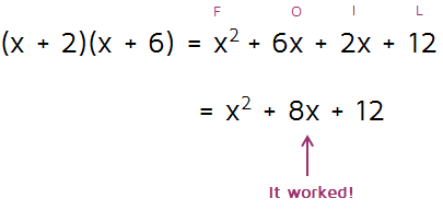 Factor a quadratic. Use FOIL to check answer.