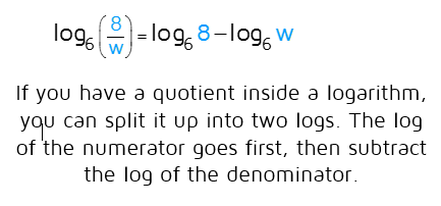 How to expand a log using the difference rule.