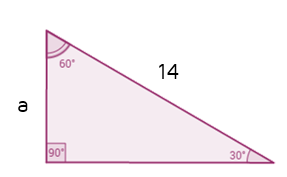 Find missing short leg of 30-60-90 triangle given the hypotenuse.