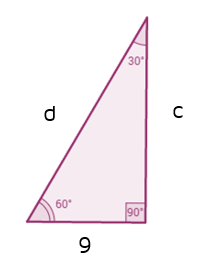 Find the missing sides of the 30-60-90 triangle.