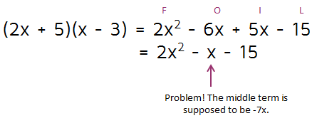 Check answer to factoring problem by using FOIL