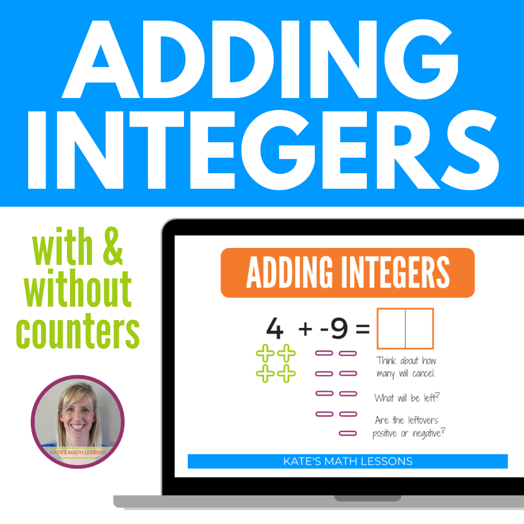 Adding Positive and Negative Integers digital Boom Cards - great math activity for distance learning