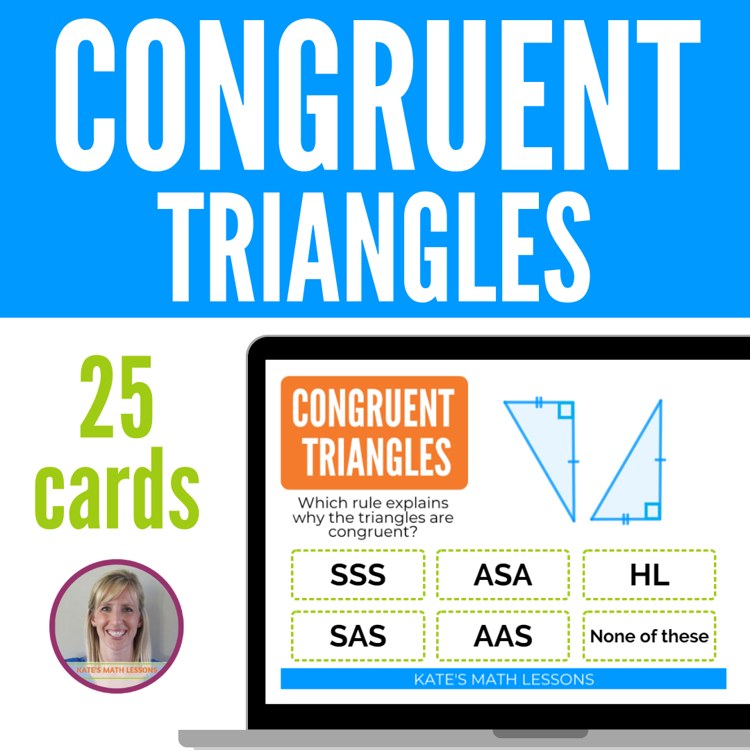 Congruent Triangle Boom Cards (digital, self-checking task cards)