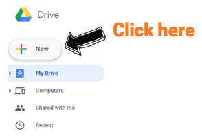 screenshot of Google Drive clicking the new button