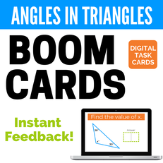 Exterior Angles and Triangle Sum Theorem Activity - Boom Cards are digital task cards.  Great for distance learning!