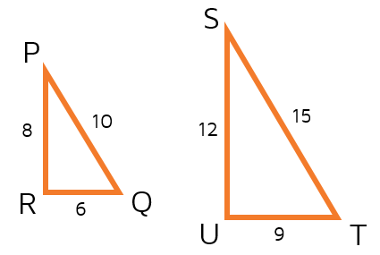 Finding the scale factor of two similar triangles.