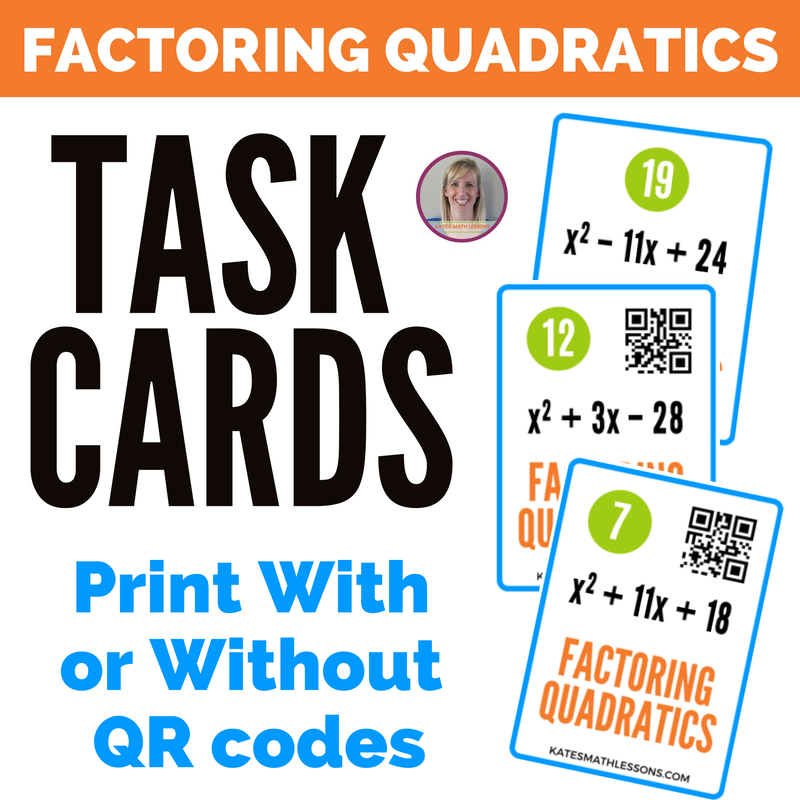 Factoring Quadratics Task Cards