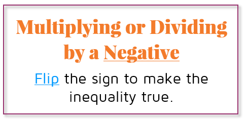 Flip the inequality sign if you multiply or divide both sides of an inequality by a negative number.