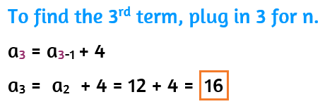 How do you use a recursive formula to find terms of an arithmetic sequence?