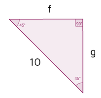 Find the legs of a 45-45-90 triangle given the hypotenuse.