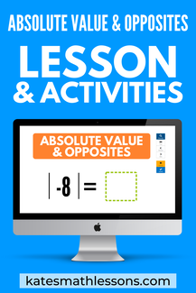 Absolute Value and Opposites math lesson with activities and examples for students and teachers.