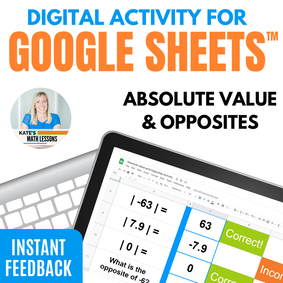 Absolute Value and Opposites Digital Activity for Google