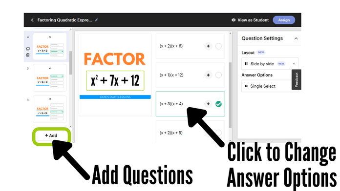 How to Add Questions or Change Answer Options on TpT's Easel Assessments