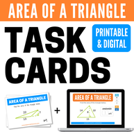 Area of a Triangle Task Cards and Boom Cards