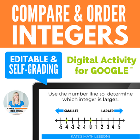 Comparing and Ordering Integers Activity for Google