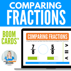 Comparing Fractions Digital Activity Boom Cards with Like and Unlike Denominators
