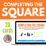Completing the Square Boom Cards - digital activity great for distance learning!