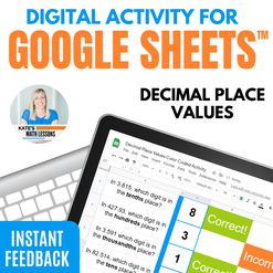 Decimal Place Value Digital Activity for Google distance learning math