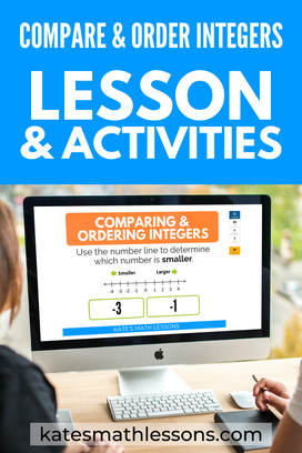 Comparing and Ordering Integers Activity and Math Lesson for students