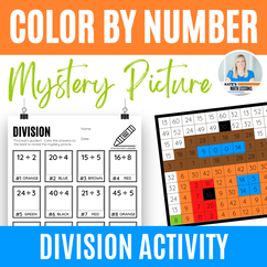 Division Color by Number Mystery Picture Math Worksheet & Activity for Distance Learning