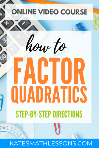 Need help factoring quadratics? Learn to factor with this online video course.  Includes examples with steps, practice quizzes, printable study guide and more!
