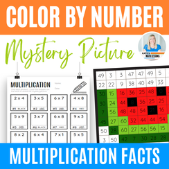 Multiplication Facts Color by Number Activity Worksheet and Digital for Distance Learning