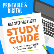 How to Solve One-Step Equations Printable and Digital Study Guide - use with free online lesson