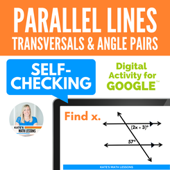 Parallel Lines, Transversals and Angle Pairs Digital Activity for Google