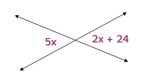 How do you use vertical angles to set up an equation?