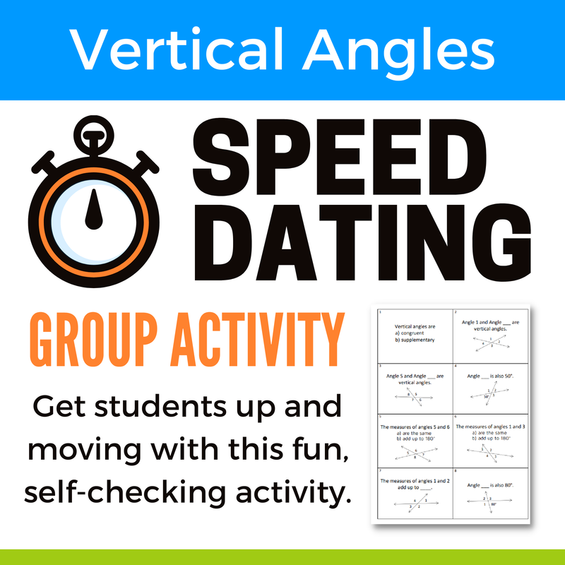 Vertical Angles Geometry Group Fun Activity