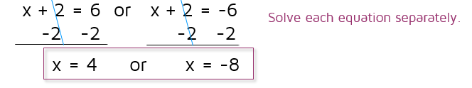 Split into two separate equations after you take the square root and solve each one separately.